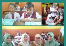 Danramil 2404/Majalaya dan Camat Majalaya Pantau Uji Coba Program Makan Bergizi Gratis di Sekolah